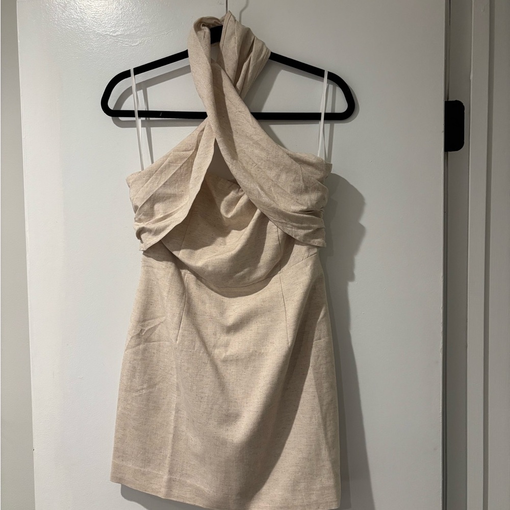 Commense Cream Halter Mini Dress - Picture 3 of 7